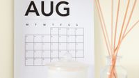 A calendar showing August